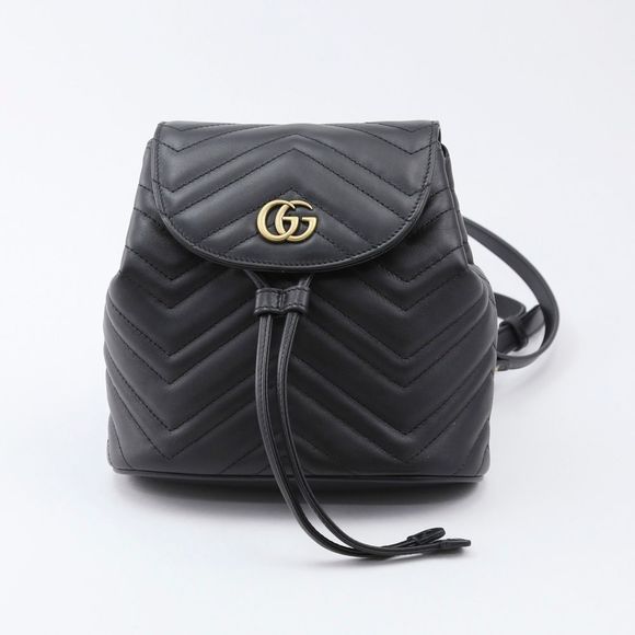 Gucci Backpack Leather GG Marmont Black - Picture 1 of 7